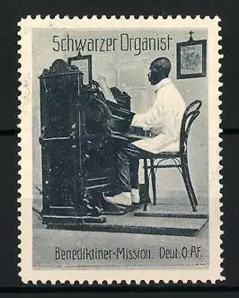 Reklamemarke Deutsch-Ost-Afrika, Benediktiner Mission, Schwarzer Organist