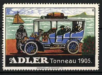 Reklamemarke Serie Adler-Automobile, Bild 6, Tonneau 1905