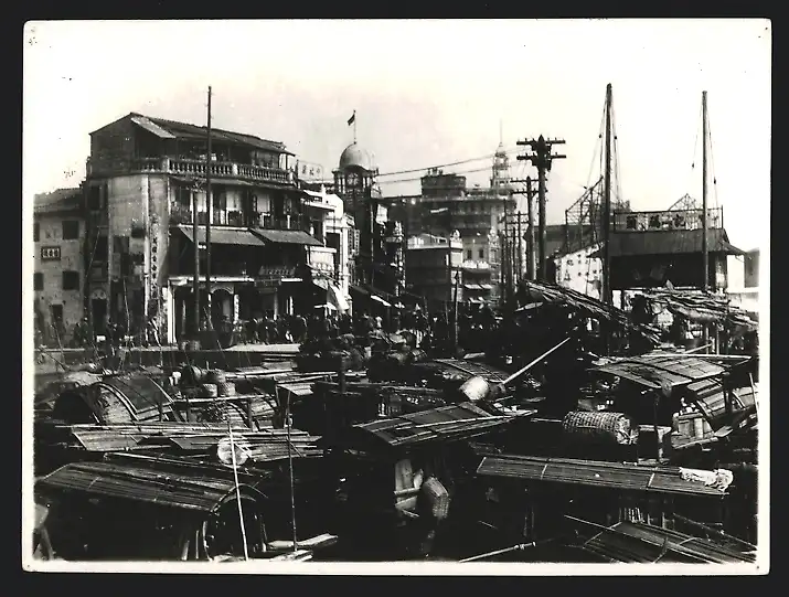 19 Fotografien Erich Herrmann, Berlin, Ansicht Canton / Guangzhou, chin. Schüler in Uniform, Papierfabrik, Tischerler 5