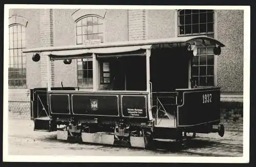 Fotografie Verlag Zeitschrift Eisenbahn, Wien, offener Strassenbahnwagen für Raucher, Wagennummer 1937