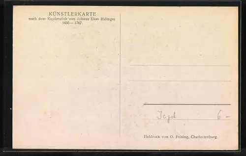 Künstler-AK Rothirsch im Sprung