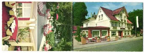 Klapp-AK Altenau /Oberharz, Café und Hotel garni Parkhaus v. L. Schierloh, Aussen- und Innenansichten