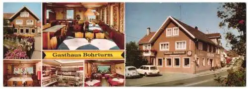 Klapp-AK Ochsenhausen, Gasthaus und Metzgerei zum Bohrturm v. Karl Edel, mit Innenansichten