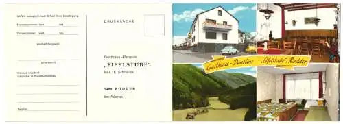 Klapp-AK Rodder / Eifel, Gasthaus-Pension Eifelstube v. E. Schneider, mit Innenansichten