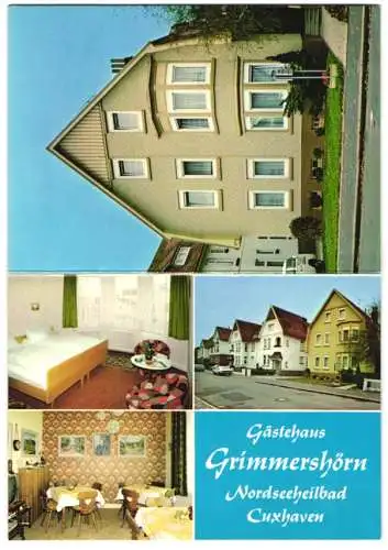 Klapp-AK Cuxhaven, Das Gasthaus Grimmershörn v. Werner von See, mit Innenansichten, Predöhlstrasse 7