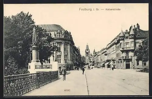 AK Freiburg / Breisgau, Blick in die Kaiserstrasse