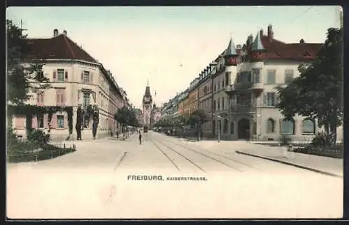 AK Freiburg / Breisgau, Blick in die Kaiserstrasse