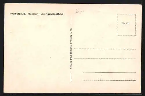 AK Freiburg i. Br., Münster, Turmwächter-Stube