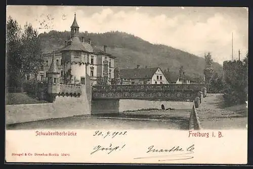 AK Freiburg i. B., Schwabenthorbrücke