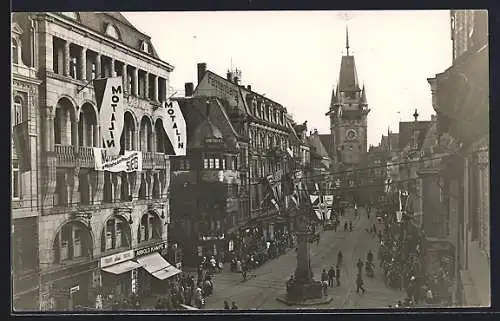 Foto-AK Freiburg i. Br., Geschäft von Arnold Kampe in der Kaiserstrasse