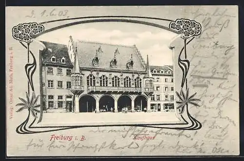 AK Freiburg i. B., Kaufhaus an der Strasse