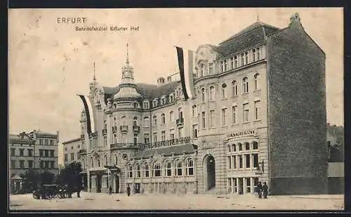 AK Erfurt, Partie am Bahnhofshotel Erfurter Hof