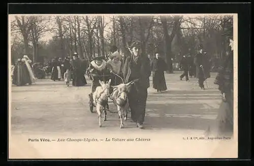 AK Paris, Ziegengespann im Park