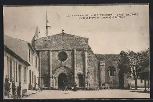 AK Saint-Georges, L`église, époque romane, et la place