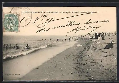 AK Saint-Denis, La Plage de St-Denis à l`heure du bain