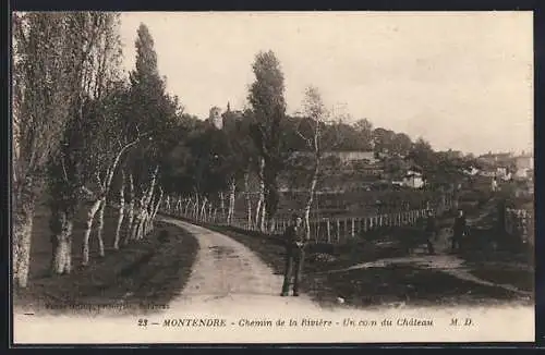 AK Montendre, Chemin de la Rivière, Un coin du Château