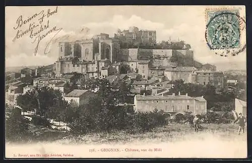 AK Grignan, Chateau, vue du Midi