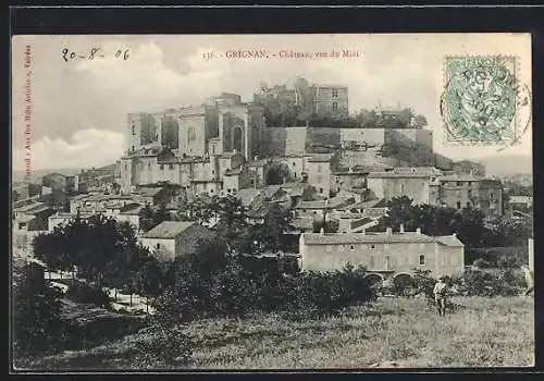 AK Grignan, Chateau, vue du Midi