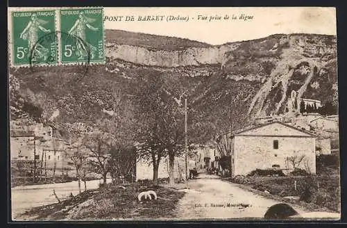 AK Pont de Barret, Vue prise de la digue