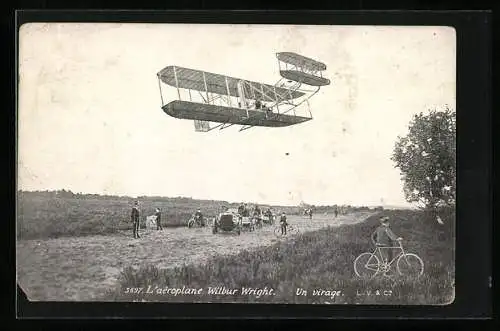 AK L`Aéroplan Wilbur Wright, un virage, Doppeldecker-Flugzeug