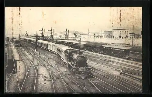 AK Buenos-Ayres, Eisenbahnkommt am Bahnhof an, Chemin de Fer Argentins