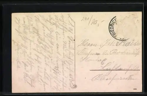 AK Friedrichshafen, Graf Zeppelin`s Luftschiff über der Stadt