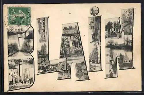 AK Blain, Collage de vues diverses de la ville