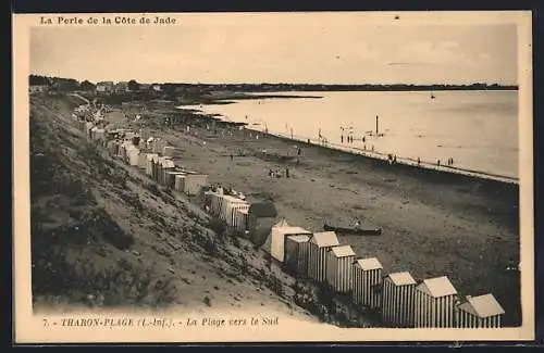 AK Tharon-Plage, La Plage vers le Sud et les cabines de plage