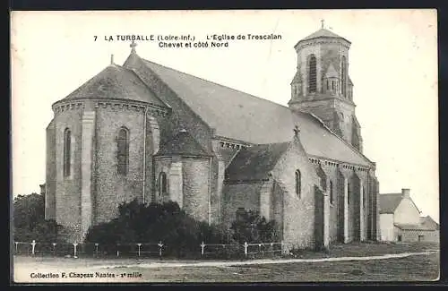 AK La Turballe, L`église de Trescalan, chevet et côté nord