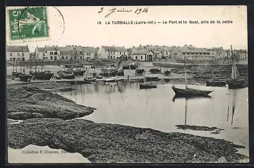 AK La Turballe, Le Port et le Quai, pris de la Jetée