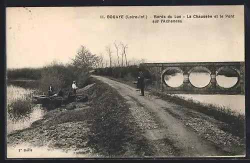 AK Bouaye, Bords du Lac, La Chaussée et le Pont sur l`Acheneau