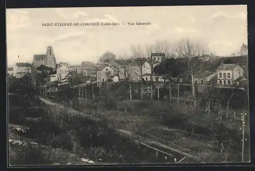 AK Saint-Étienne-de-Corcoué, Vue générale du village avec bâtiments et arbres en hiver