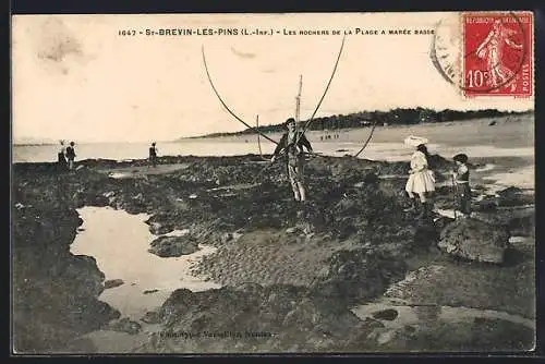 AK St-Brevin-les-Pins, Les rochers de la plage à marée basse