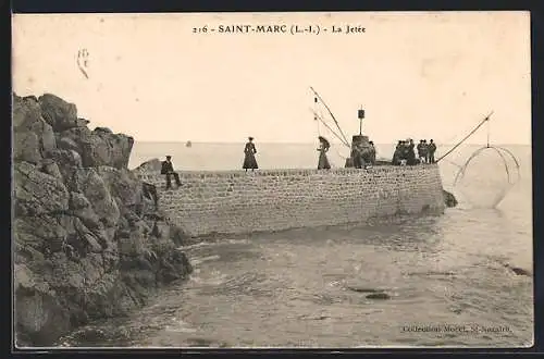 AK Saint-Marc, La Jetée avec des pêcheurs et des promeneurs