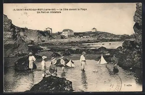 AK Saint-Marc-sur-Mer, La Côte devant la Plage, Un Port en miniature