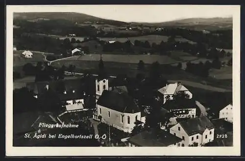 AK St. Ägidi bei Engelhartszell, Ortsansicht vom Flugzeug aus