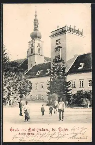 AK Heiligenkreuz /N.-Oe., Partie an der Stiftskirche