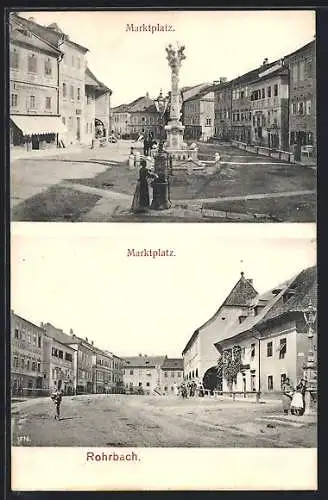 AK Rohrbach /O.-Oe., Partien am Marktplatz