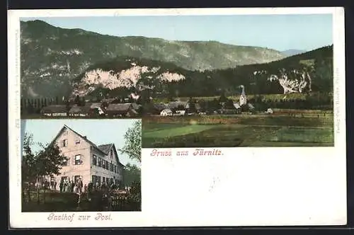 AK Finkenstein am Faaker See, Fürnitz, Gasthof zur Post, Panorama