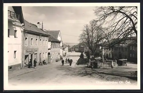 AK Oberneukirchen /Ob. Öst., Strassenpartie mit Warenhandlung Schanda