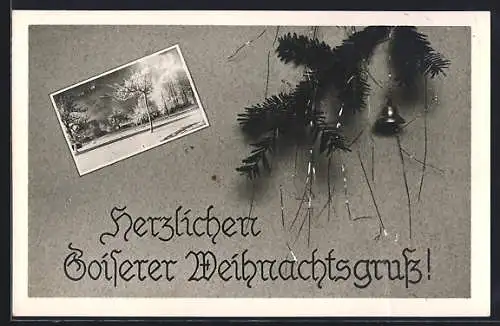 AK Goisern, Verschneite Winterlandschaft, Weihnachtskarte