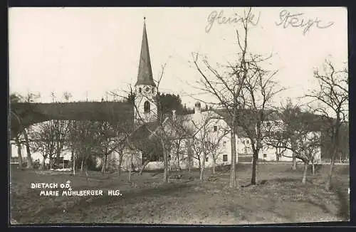 AK Dietach /O.Ö., Ortsansicht mit der Kirche