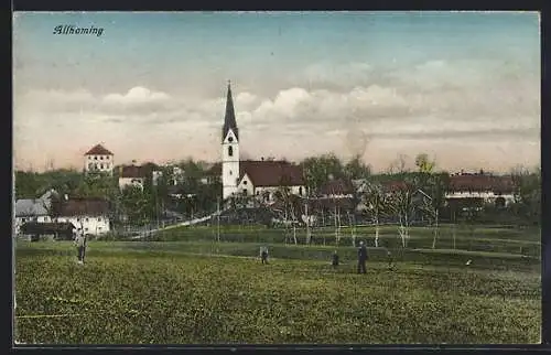 AK Allhaming, Ortsansicht mit der Kirche