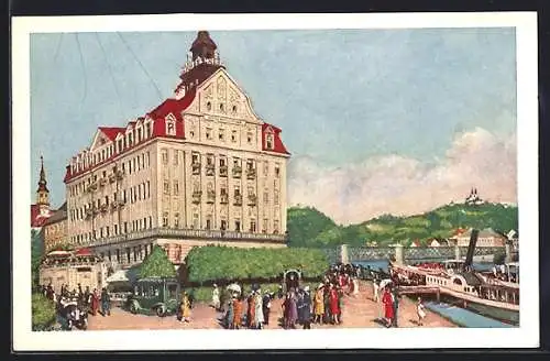 Künstler-AK Linz a. D., Hotel Weinzinger, Erzherzog Karl