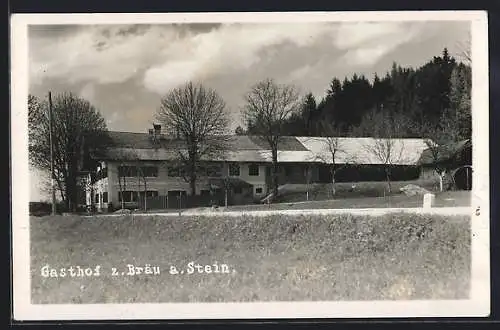 AK Lengau /O.-Oe., Blick auf den Gasthof Bräu am Stein