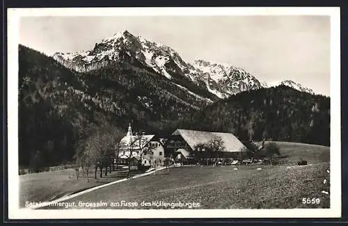 AK Altmünster am Traunsee, Gasthaus Grossalm am Fusse des Höllengebirges