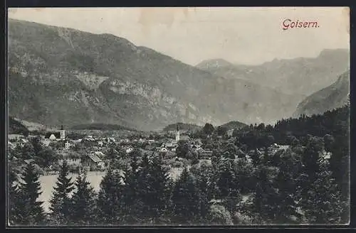 AK Goisern, Ortsansicht aus der Vogelschau