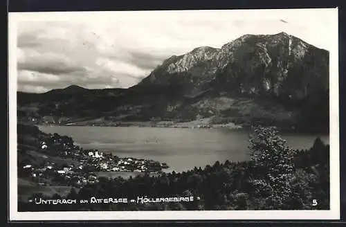 AK Unterach am Attersee, Ansicht mit Höllengebirge