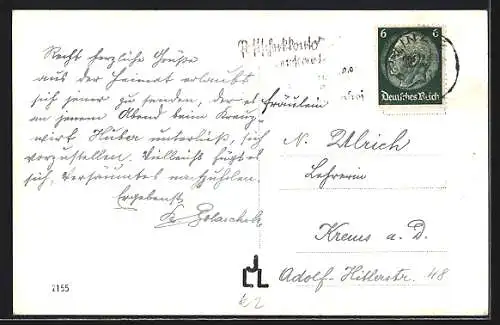 AK Linz a. D., Ortsansicht aus der Vogelschau