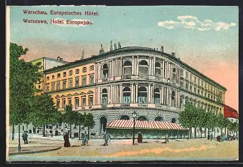 Künstler-AK Warszawa, Hotel Europejski